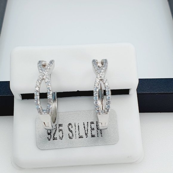 "925 Sterling Silver Cubic Zirconia Earrings, UU1P6A6143 - Picture 4 of 11